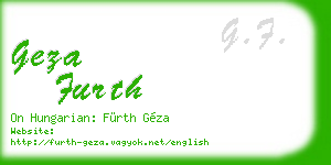 geza furth business card