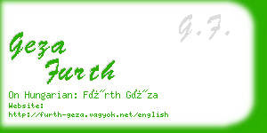 geza furth business card
